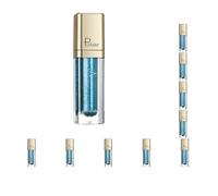 Juego de 10 lápices de diamantes de imitación de sombra de ojos líquidos, regalo cosmético, color azul glamour, 0.9 x 3.1 pulgadas