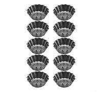 Juego de 10 latas resistentes para tartas, hechas de acero al carbono para delicias perfectamente horneadas