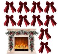 Juego de 10 lazos de cinta de terciopelo ajustables para decoración de interiores y exteriores, hogar, Navidad, árbol genealógico, decoración elegante reutilizable de temporada