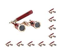 Juego de 10 lentes de ópera vintage, binoculares ópticos, lente teatro, concierto, telescopio, herramienta de visualización, resistente a la corrosión, regalos manchados, mango rojo