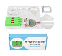 Juego de 10 lentes ópticas acrílicas, 6 luces diferentes, ayuda de enseñanza óptica para enseñar física, biconvexa, juego cóncavo