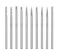 Juego de 10 limas giratorias de aleación con eje de 3 mm para dispositivos compatibles con DREMEL para aplicaciones precisas para molienda y pulido (ranura única)