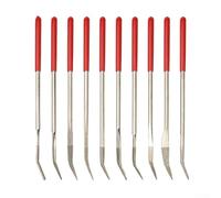 Juego de 10 limas recubiertas con cómodo agarre de goma para eliminación de material de precisión en madera, metal, vidrio, plástico (4 x 160)