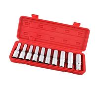 Juego de 10 llaves de vaso de estrella E extendidas para reparaciones automotrices, en última instancia, par de torsión, juego de puerto extendido