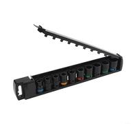 Juego de 10 llaves de vaso de impacto de 10 a 24 mm, 1/2 pulgada de grosor con junta giratoria para acceder a sujetadores en compartimentos y marcos ajustados del motor (78 mm)