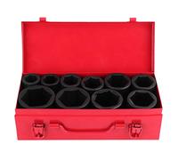 Juego de 10 llaves de vaso hexagonales | 3/4 pulgadas Drive | 22-24 - 27-30 - 32-36 - 38-41 - 46-50 mm | acero al cromo molibdeno | 6 puntos | métrico | Juego de herramientas para coche
