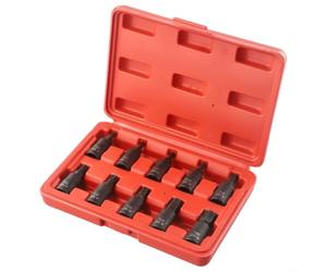 Juego de 10 llaves hexagonales de cromo vanadio con T27 T40 T45 T47 T50 T55 T60 y 3/8 cuadrado para mantenimiento de barcos y reparación de tomotoras AuFor