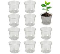 Juego de 10 macetas de cultivo para plantas con orificios de drenaje, reutilizables, para interior y jardín, para flores de orquídeas, así como hidroponía para cultivar plantas, trasplantar y
