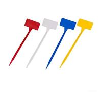 Juego de 10 marcadores de plantas de plástico hacia arriba para bandeja de guardería y uso en jardín con acabado mate para una identificación clara de plantas (azul)