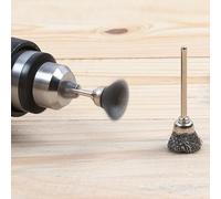 Juego de 10 mini cepillos de alambre para herramientas giratorias y taladros, 3 mm de diámetro x 13 mm de longitud, ruedas de latón de acero inoxidable, pulido y acabado Bru