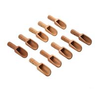 Juego de 10 mini cucharas de madera, cuchara de madera de loto para sal, azúcar, café, té, herramienta de medición de especias naturales, pequeño utensilio de cocina para harina y arroz