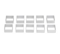 Juego de 10 moldes de acero inoxidable para hornear, multiusos, 3D, para pastel de luna, galletas, fondant, repostería casera. (Rectángulo pequeño) (En forma de piña) (Rectángulo grande) (Cuadrado)