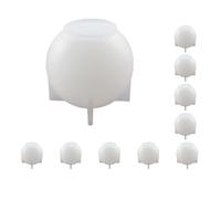 Juego de 10 moldes de resina de bola de esfera de silicona epoxi, herramienta de fabricación de joyas, 80 mm, color blanco