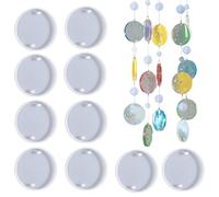 Juego de 10 moldes de silicona, herramienta de joyería, moldes colgantes de doble agujero, forma redonda, adecuados para entusiastas de las manualidades, molde de doble agujero