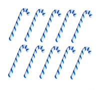 Juego de 10 muletas inflables de Navidad de PVC para mejorar la decoración navideña con un diseño colorido y divertido para uso en interiores y exteriores (azul)