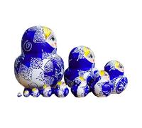 Juego de 10 muñecas rusas coloridas de matrioshka de madera con arte coleccionable tradicional pintado a mano, muñecas rusas para adultos