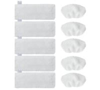 Juego de 10 paños de microfibra (5 boquillas para suelo + 5 boquillas manuales) para Kärcher EasyFix SC 2, SC 3, SC 4, SC 5, SC 1. Accesorios Limpiador Vapor Karcher lavable con alto poder de limpieza