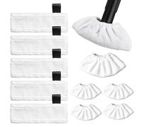 Juego de 10 paños de microfibra lavables para limpiadores de vapor Kärcher EasyFix SC1, SC2, SC3, SC4, SC5, accesorios de limpieza de vapor Karcher, accesorios (5 paños de suelo + 5 fundas de tela)