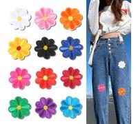 Juego de 10 parches bordados florales sin costuras para mejorar tus prendas y accesorios (amarillo)