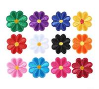 Juego de 10 parches bordados florales sin costuras para mejorar tus prendas y accesorios (es negro)