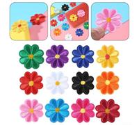 Juego de 10 parches bordados florales sin costuras para mejorar tus prendas y accesorios (naranja)