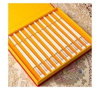 Juego de 10 pares de palillos de porcelana de hueso, sin cera, natural, saludable, estilo clásico chino para cocina, comedor, gourmet, fideos, paquete de regalo E