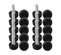 Juego de 10 patas ajustables para muebles con base de plástico, rosca M6/M8/M10, para mesas, sillas y taburetes para ajuste de altura, reducción de ruido y protección del suelo (M8 x 24 x 25 mm)