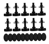 Juego de 10 patas de sofá ajustables, niveladores de piel negra carbón para sofá y mesa, reposapiés de oficina de fácil ajuste de altura, patas de muebles duraderas y elegantes
