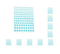 Juego de 10 pegatinas de diamantes de imitación para ojos y rostros, sin pegamento, cejas, frente, maquillaje, joyas, vestidos, suministros de fiesta para mujer, color azul