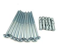 Juego de 10 pernos de conector de junta M6 x 100 mm y tuercas de barril de 25 mm para muebles de paquete plano, IKEA, cama de cuna