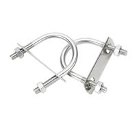 Juego de 10 pernos en U, M6 x 25 mm, acero inoxidable, tornillos en U, con tuerca, placa en U, abrazadera de tubo redondo de metal para coche