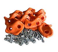 Juego de 10 piedras de escalada para niños, color naranja