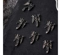 Juego de 10 piezas de decoración vintage de calavera y corazón, accesorios de manicura de metal