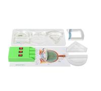 Juego de 10 piezas de experimentos de óptica de física, triangular, semicircular, cóncava, biiconvexa, lente de luz rectangular para enseñanza