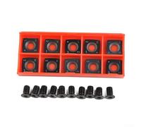 Juego de 10 piezas de insertos de carburo de 15 x 15 x 2 5 mm R150 Radius Square Cuchillas de repuesto con tornillos para CNC o herramientas de torno de madera