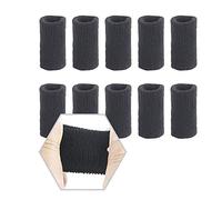 Juego de 10 piezas de mangas de dedo para apoyar los pulgares de compresión elástica para aliviar el dolor, callos y artritis, negro/beige/azul, color negro