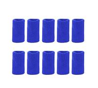 Juego de 10 piezas de mangas de dedo para apoyar los pulgares de compresión elástica para aliviar el dolor, callos y artritis, negro/beige/azul, color negro