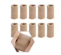 Juego de 10 piezas de mangas de dedo para apoyar los pulgares de compresión elástica para aliviar el dolor, callos y artritis, negro/beige/azul, color negro