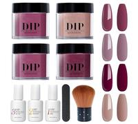 Juego de 10 piezas de polvo de inmersión para uñas, juego de líquido en polvo de 4 colores con base y activador de capa superior para uñas francesas, salón de manicura, bricolaje en casa, k