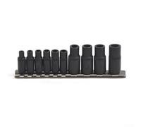Juego de 10 piezas, herramienta de llave de tubo, juego de herramientas de llave de agujero cuadrado interior, grifos estándar de 12 pulgadas, grifos NPT de 18 pulgadas, grifos métricos de 12 mm