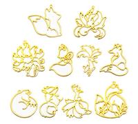 Juego de 10 piezas para colgante de animales inteligentes con marco de resina con bisel abierto para manualidades, joyería, joyería y manualidades