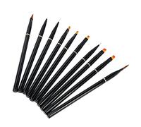 Juego de 10 pinceles para decoración de uñas, kit de pinceles de gel para pintura de dibujo de delineador de uñas profesional, pincel para bricolaje con mango negro para uñas