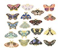 Juego de 10 pines esmaltados de mariposa, bonitas mochilas y broches de solapa de terror geniales para sombreros y ropa, mujeres y hombres, Small, Metal, No especial