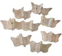Juego de 10 pinzas para el pelo con forma de mariposa pequeña, transparentes, para tocado, accesorios para el cabello, cuidado del cabello, 10 unidades