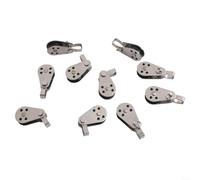 Juego de 10 poleas de acero inoxidable para uso marino que ofrecen una fijación segura de ruedas de nailon y construcción resistente (304)