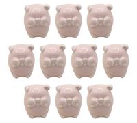 Juego de 10 pomos de cerámica de cerdo colorido para cajones, tiradores de cajones de animales para habitación de niños, manijas para armarios de bricolaje, armarios, aparadores, pomos de puerta para