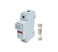 Juego de 10 portafusibles con base x 38 fusibles RO15 RS15 RT18-32X, fusible cerámico acción rápida, luz LED LCD, montaje en riel DIN(20A)