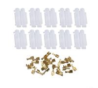 Juego de 10 portafusibles en línea de 6 x 30 mm con terminal de crimpado, carcasa abatible para sistemas eléctricos en bicicletas y quads (carcasa negra + terminal)