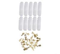 Juego de 10 portafusibles en línea de 6 x 30 mm de crimpado de cacahuete Flip Shell Push Fit para vehículos automotrices, incluyendo bicicletas y quads (carcasa blanca + terminal)
