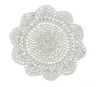 Juego de 10 posavasos redondos hechos a mano de ganchillo de encaje, tela mezclada para una protección duradera de la mesa en cualquier entorno (beige)